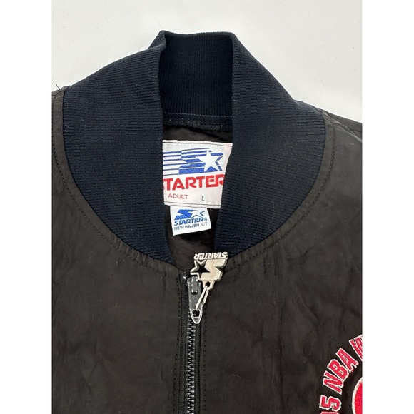 Vintage 90s Houston Rockets Starter Champions Windbreaker Bomber Jacket Large - Picture 4 of 9